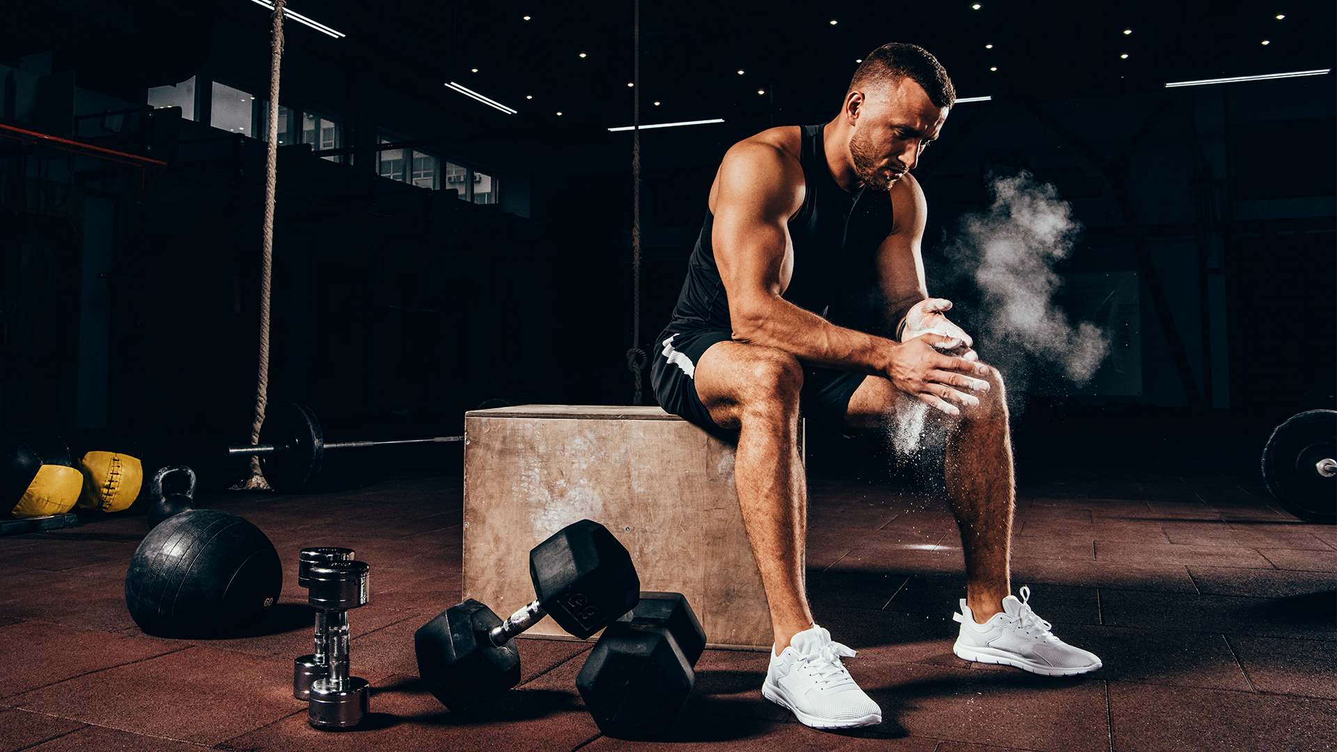 Man improving workout habits