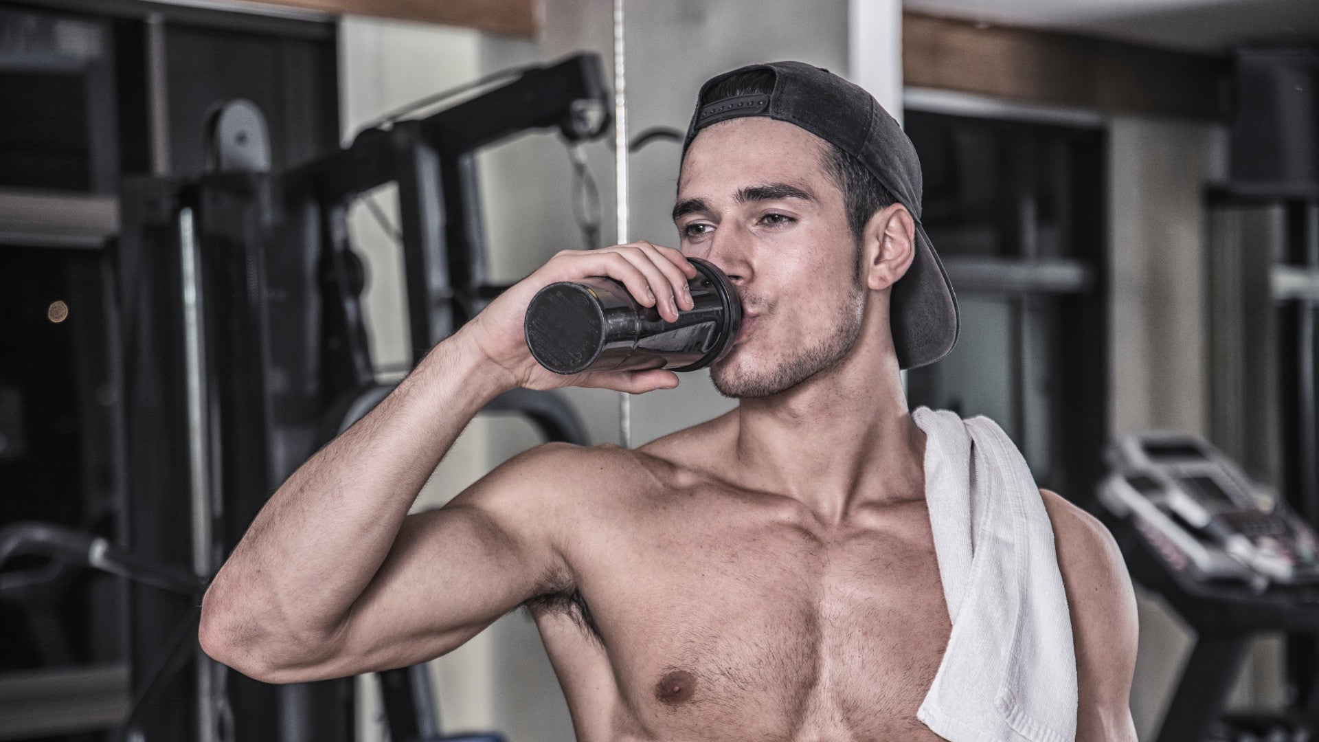 Man drinking post-workout supplement